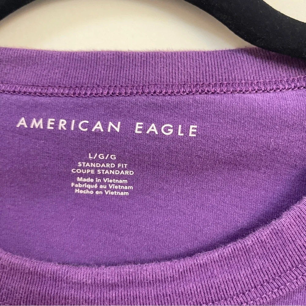 American Eagle Men’s Purple Long Sleeve Graphic T-Shirt in size Large - Picture 5 of 7